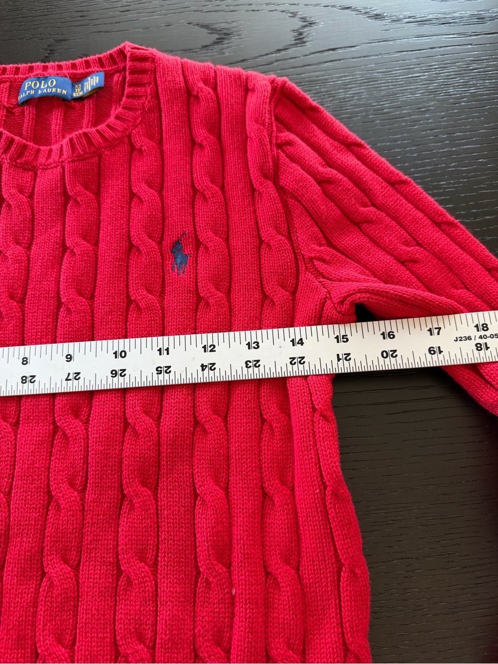 Polo Ralph Lauren Sweater Women XS Red Cable Knit Fisherman Preppy Classic - Picture 7 of 9